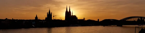 Cologne Germany June 2022 Silhouette Cologne Cathedral Cityscape Cologne Hohenzollern — Fotografia de Stock