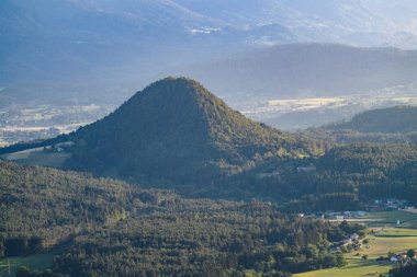 A panoramic view on the Alps. Outdoor activity. Alpine mountain chains in the back
