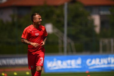 Wolfsberg, AUSTRIA - 16 Temmuz 2022: Angelino. Sezon öncesi futbol maçı RB Leipzig - Southampton FC