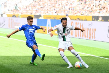 MOENCHENGLADBACH, GERMANY - AUGUST 6, 2022: Ramy Bensebaini. The football match of Bundesliga  Borussia Moenchengladbach vs TSG 1899 Hoffenheim.