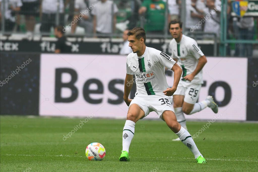MOENCHENGLADBACH, GERMANY - AUGUST 6, 2022: Florian Neuhaus. The football match of Bundesliga  Borussia Moenchengladbach vs TSG 1899 Hoffenheim.