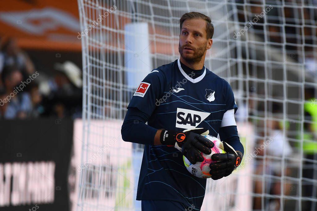 MOENCHENGLADBACH, GERMANY - AUGUST 6, 2022: Oliver Baumann (vice-captain). The football match of Bundesliga  Borussia Moenchengladbach vs TSG 1899 Hoffenheim.