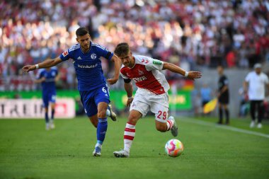 KOELN, GERMANY - AUGUST 7, 2022: Tom Krauss vs Jan Thielmann. The football match of Bundesliga 1.FC Koeln vs FC Schalke 04