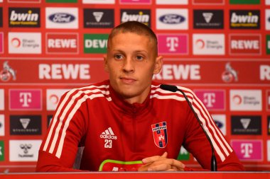 KOELN, GERMANY - AUGUST 17, 2022: Palko Dardai during the press conference of the football match of Europa Conference League 1. FC Kln vs Fehervar 