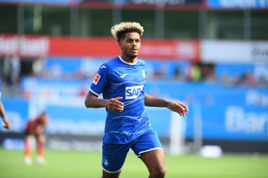 Leverkusen, Germany - August 20, 2022: Georginio Rutter celebrating goal. The match of Bundesliga FC Bayer 04 Leverkusen vs TSG 1899 Hoffenheim