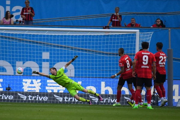 Leverkusen Germany August 2022 Lukas Hradecky Match Bundesliga Bayer Leverkusen —  Fotos de Stock