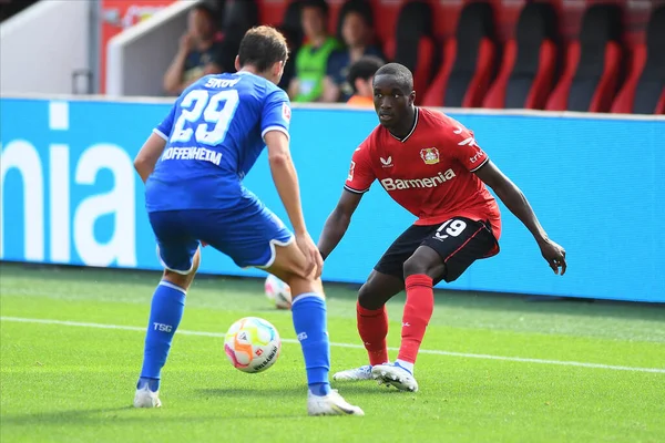 Leverkusen, Germany - August 20, 2022: Moussa Diaby. The match of Bundesliga FC Bayer 04 Leverkusen vs TSG 1899 Hoffenheim