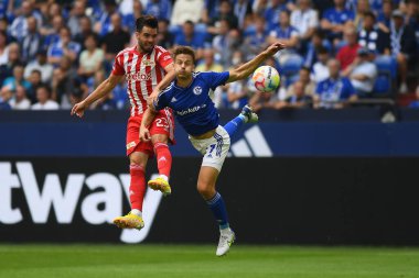 GELSENKIRCHEN,  GERMANY - AUGUST 27, 2022: The football match of Bundesliga FC Schalke 04 vs Union Berlin