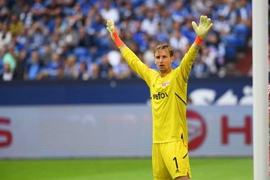GELSENKIRCHEN,  GERMANY - AUGUST 27, 2022: The football match of Bundesliga FC Schalke 04 vs Union Berlin
