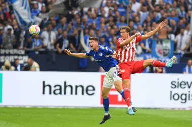 GELSENKIRCHEN,  GERMANY - AUGUST 27, 2022: The football match of Bundesliga FC Schalke 04 vs Union Berlin