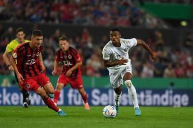 KOELN, GERMANY - AUGUST 28 2022:Ryan Gravenberch. Rhein Energie Stadion. The football match of DFB-Pokal Viktoria Koeln vs FC Bayern Munich