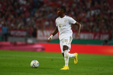KOELN, GERMANY - AUGUST 28 2022: Mathys Tel. Rhein Energie Stadion. The football match of DFB-Pokal Viktoria Koeln vs FC Bayern Munich