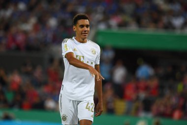 KOELN, GERMANY - AUGUST 28 2022: Jamal Musiala. The football match of DFB-Pokal Viktoria Koeln vs FC Bayern Munich