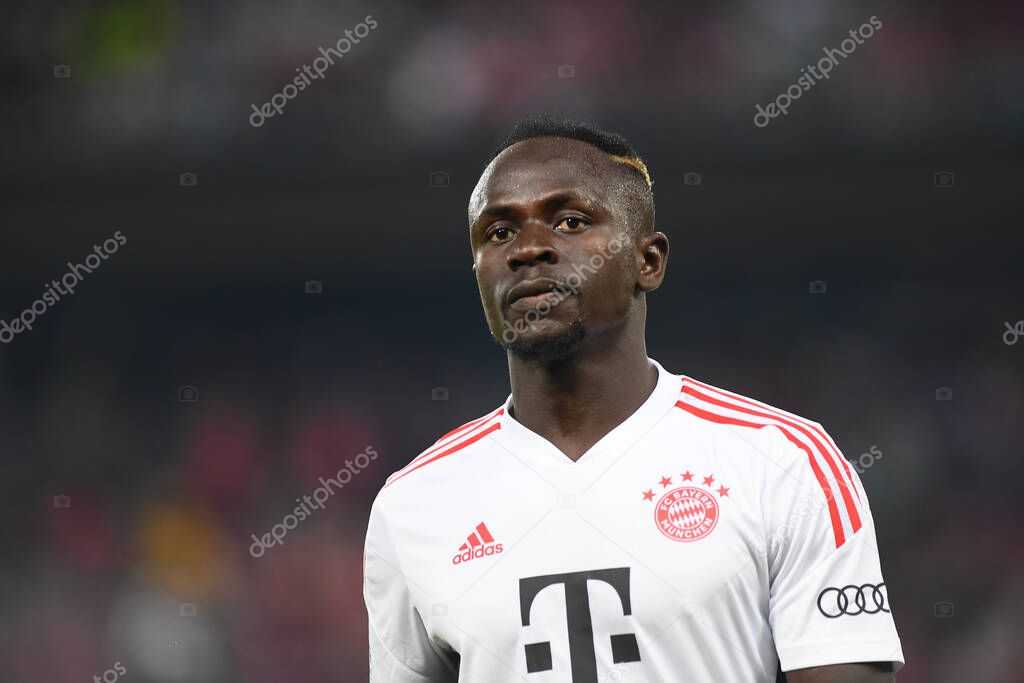 KOELN, GERMANY - AUGUST 28 2022: Sadio Mane. Rhein Energie Stadion. The football match of DFB-Pokal Viktoria Koeln vs FC Bayern Munich