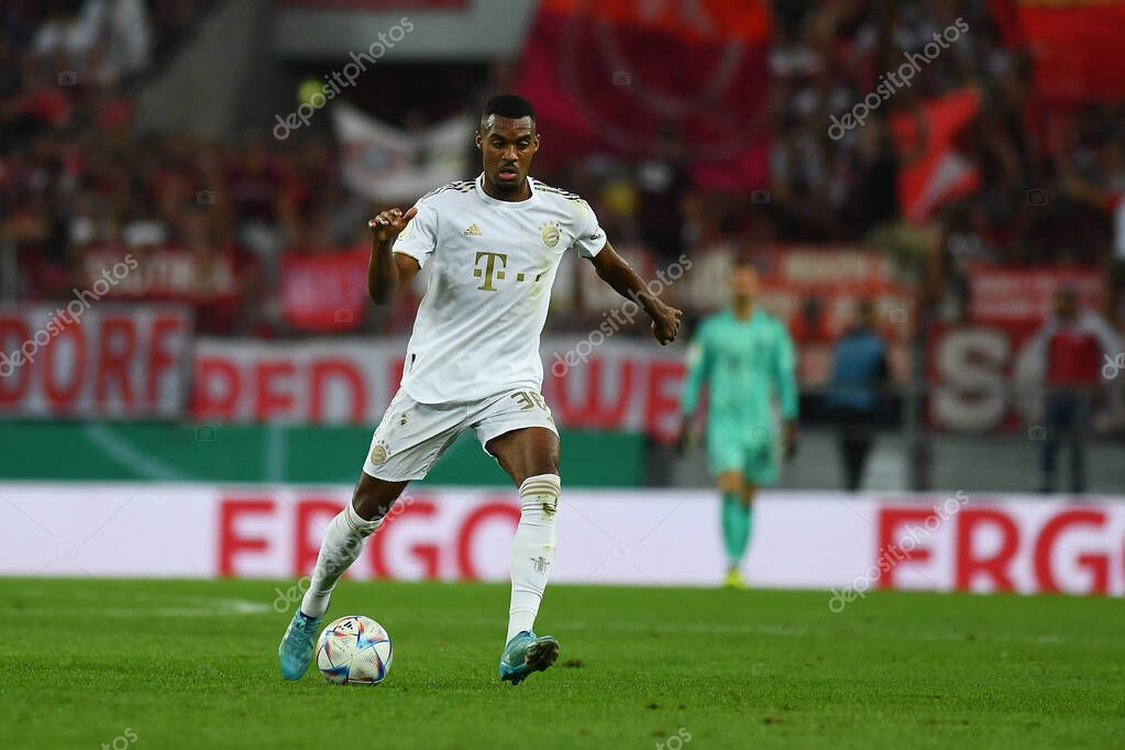 KOELN, GERMANY - AUGUST 28 2022:Ryan Gravenberch. Rhein Energie Stadion. The football match of DFB-Pokal Viktoria Koeln vs FC Bayern Munich