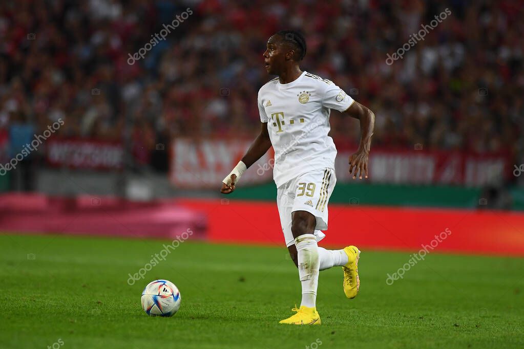 KOELN, GERMANY - AUGUST 28 2022: Mathys Tel. Rhein Energie Stadion. The football match of DFB-Pokal Viktoria Koeln vs FC Bayern Munich