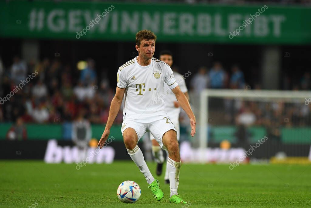 KOELN, GERMANY - AUGUST 28 2022: Thomas Muller. The football match of DFB-Pokal Viktoria Koeln vs FC Bayern Munich