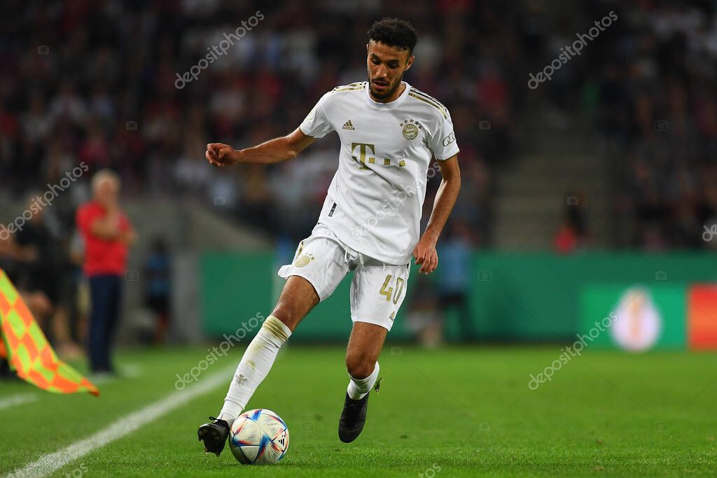 KOELN, GERMANY - AUGUST 28 2022: Noussair Mazraoui. The football match of DFB-Pokal Viktoria Koeln vs FC Bayern Munich