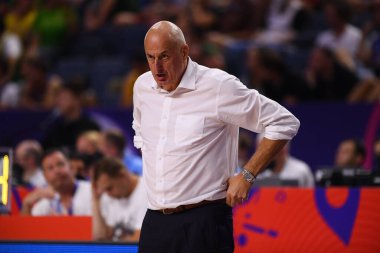 COLOGNE, GERMANY - SEPTEMBER 1, 2022: Stojan Ivkovic. The basketball match of Eurobasket 2022 Hungary - Slovenia