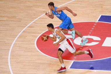 COLOGNE, GERMANY - SEPTEMBER 1, 2022: Ziga Samar vs Zoltan Perl. The basketball match of Eurobasket 2022 Hungary - Slovenia
