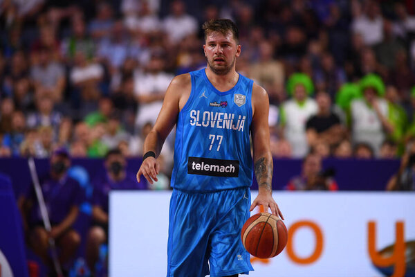 COLOGNE, GERMANY - SEPTEMBER 1, 2022: Luka Doncic. The basketball match of Eurobasket 2022 Hungary - Slovenia