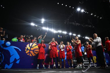 COLOGNE, GERMANY - SEPTEMBER 4, 2022: Team Hungary Thanksgiving fans and supporters after the basketball match of Eurobasket 2022 France vs Hungary