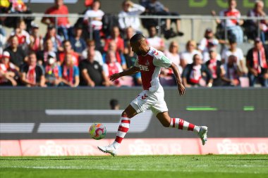 KOELN, Almanya - 11 Eylül 2022 Linton Maina. Bundesliga 1.FC Koeln 1.FC Union futbol karşılaşması