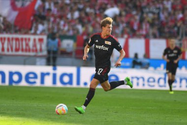 KOELN, Almanya - 11 Eylül 2022: Kevin Behrens. Bundesliga 1.FC Koeln 1.FC Union futbol karşılaşması