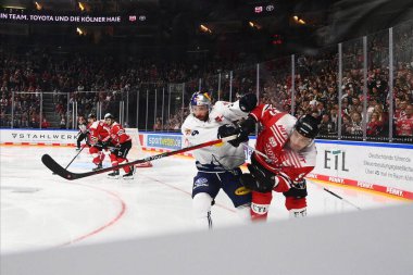 COLOGNE, Almanya - 15 Eylül 2022: Hokey maçı DEL Koelner Haie - EHC Red Bull Munchen