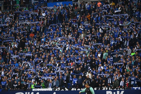 Gelsenkirchen Alemania Octubre 2022 Abanicos Partido Fútbol Bundesliga Schalke Augsburg — Foto de Stock