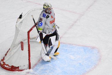 COLOGNE, GERMANY - 4 Ekim 2022: Hokey maçı DEL Koelner Haie - REV Bremerhaven (Fischtown Pinguins)