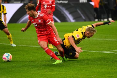 DORTMUND, ALMANY - 8 Ekim 2022 Leon Goretzka. Bundesliga Borussia Dortmund Bayern Münih 'e karşı.
