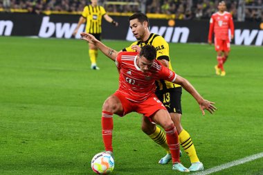 DORTMUND, GERMANY - 8 Ekim 2022: Bundesliga Borussia Dortmund Bayern Münih 'e karşı futbol maçı