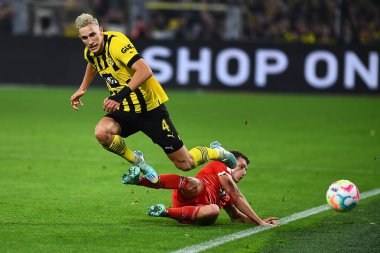 DORTMUND, GERMANY - 8 Ekim 2022: Bundesliga Borussia Dortmund Bayern Münih 'e karşı futbol maçı