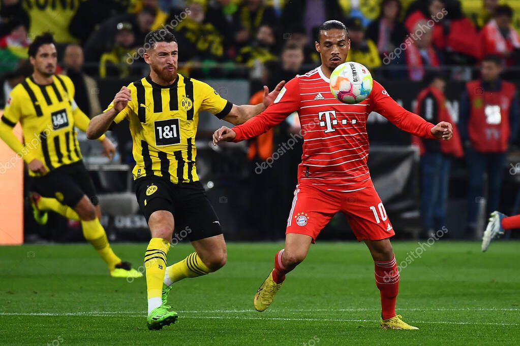 DORTMUND, GERMANY - OCTOBER 8, 2022: Leroy Sane. The football match of Bundesliga  Borussia Dortmund vs Bayern Munich