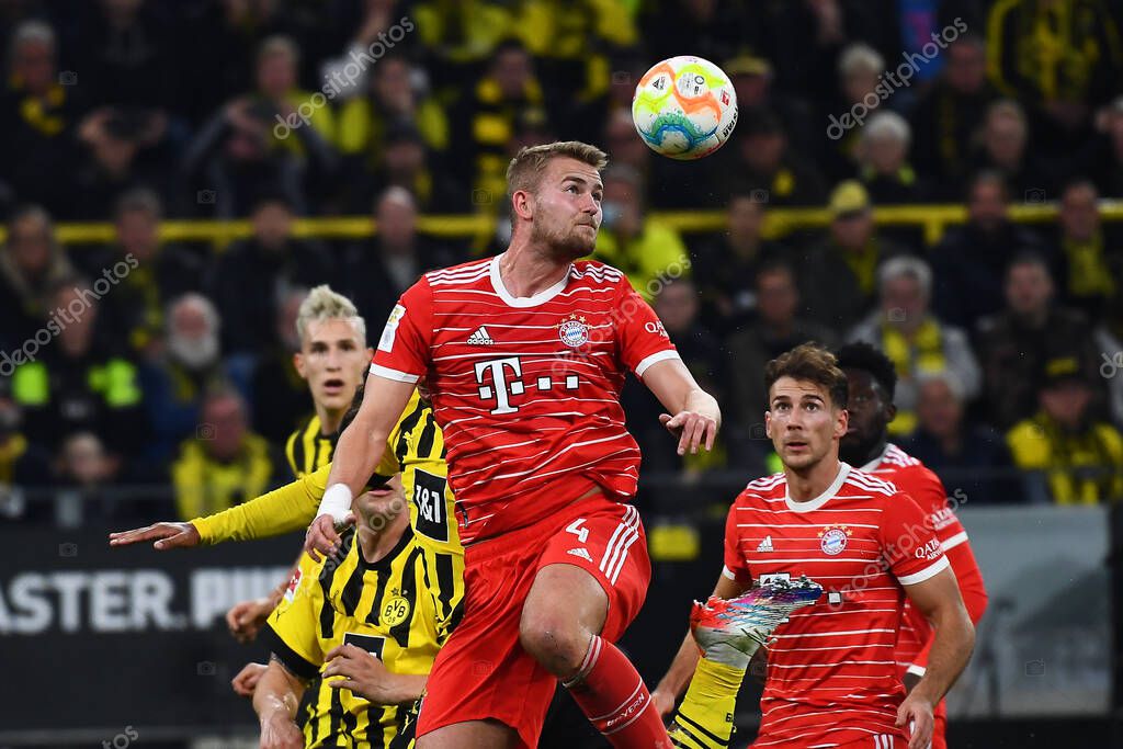 DORTMUND, GERMANY - OCTOBER 8, 2022: Matthijs de Ligt, The football match of Bundesliga  Borussia Dortmund vs Bayern Munich
