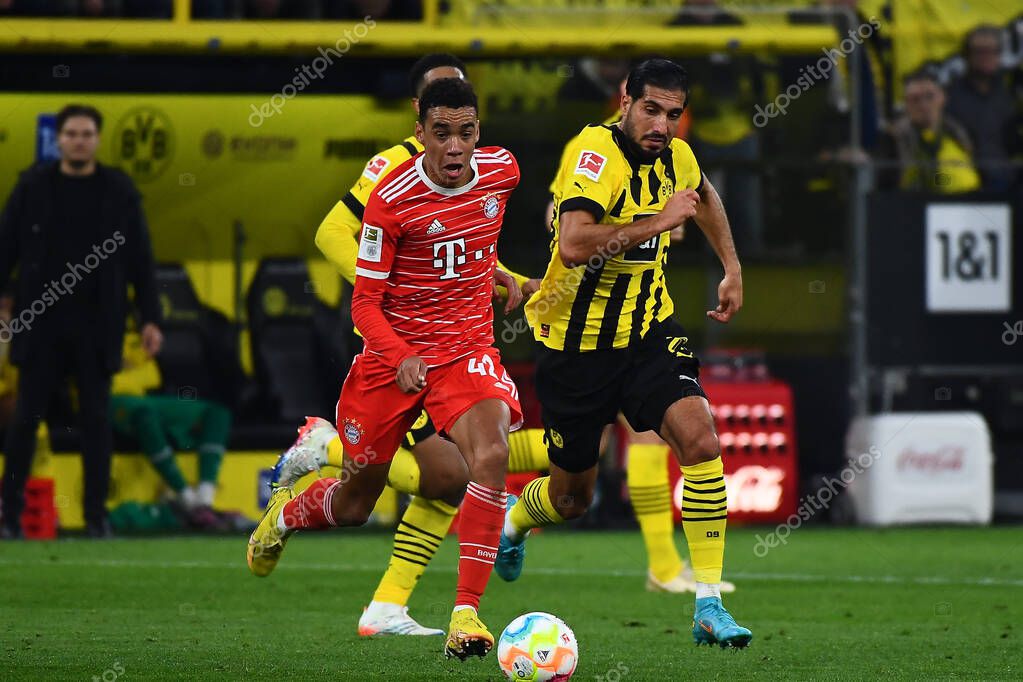 DORTMUND, GERMANY - OCTOBER 8, 2022: Jamal Musiala. The football match of Bundesliga  Borussia Dortmund vs Bayern Munich