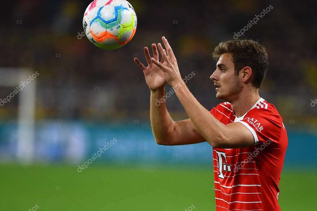 DORTMUND, GERMANY - OCTOBER 8, 2022: Josip Stanisic. The football match of Bundesliga  Borussia Dortmund vs Bayern Munich