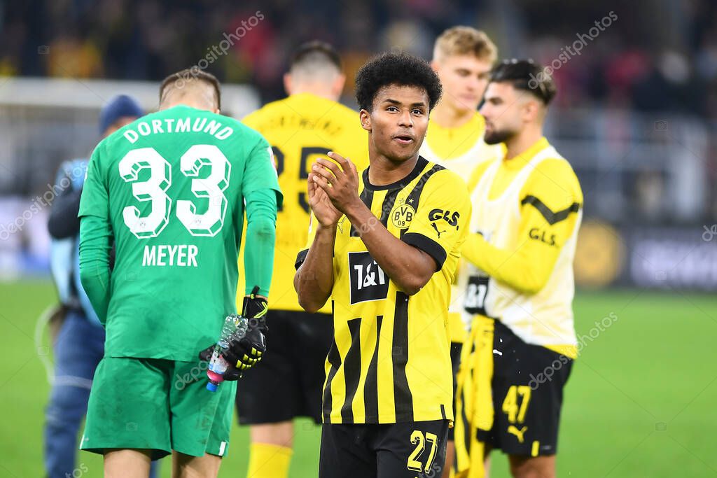 DORTMUND, GERMANY - OCTOBER 8, 2022: Karim Adeyemi.  The football match of Bundesliga  Borussia Dortmund vs Bayern Munich