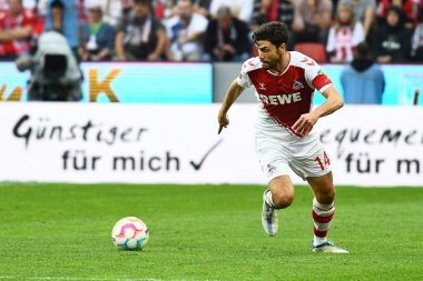 16 Ekim 2022 'de Jonas Hector, Bundesliga 1' in futbol maçı var. FC Koeln, FC Augsburg 'a karşı. Rhein Enerji Stadyumu Futbol Stadyumu. 