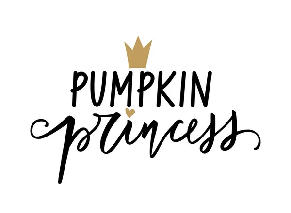 Princesa abóbora - Citações de vetor de Halloween. Frase de letras desenhada à mão. — Vetor de Stock