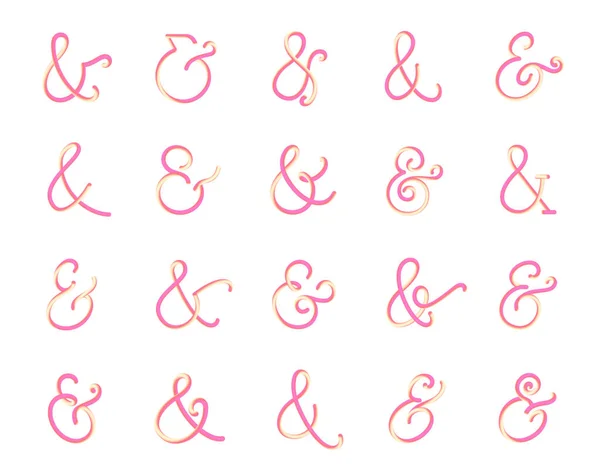 Conjunto de símbolos ampersand elegantes. —  Vetores de Stock