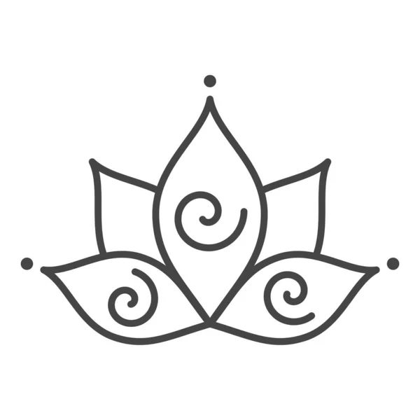 Lotus Konturikon Yoga Och Meditation Symbol — Stock vektor