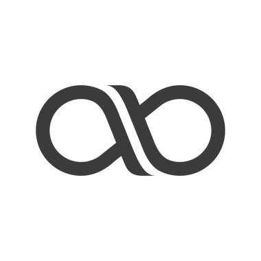 Ednless çizgi simgesi. Siyah yaratıcı eğri matematik sonsuzluk işareti beyaz arkaplanda izole.