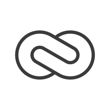 Ednless çizgi simgesi. Siyah yaratıcı eğri matematik sonsuzluk işareti beyaz arkaplanda izole.