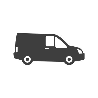 Kargo kamyonu simgesi beyaz arkaplanda yan görünüm