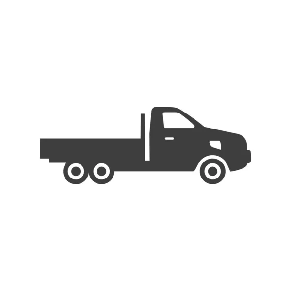Icono Del Camión Reparto Transporte Vehículo Negro Vector Pictograma — Vector de stock