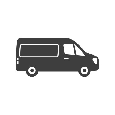 Kargo kamyonu simgesi beyaz arkaplanda yan görünüm