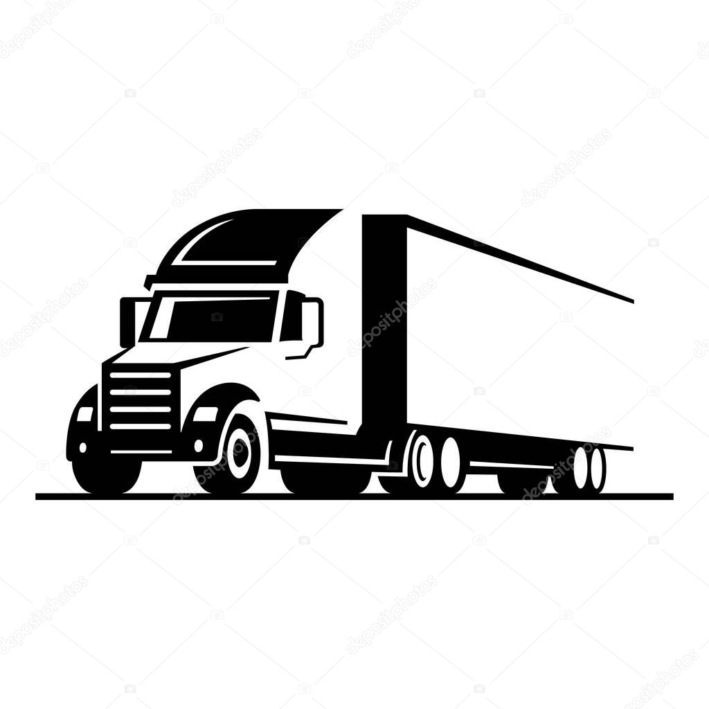 Delivery truck logo design template. Transportation vehicle emblem. Vector illustration.