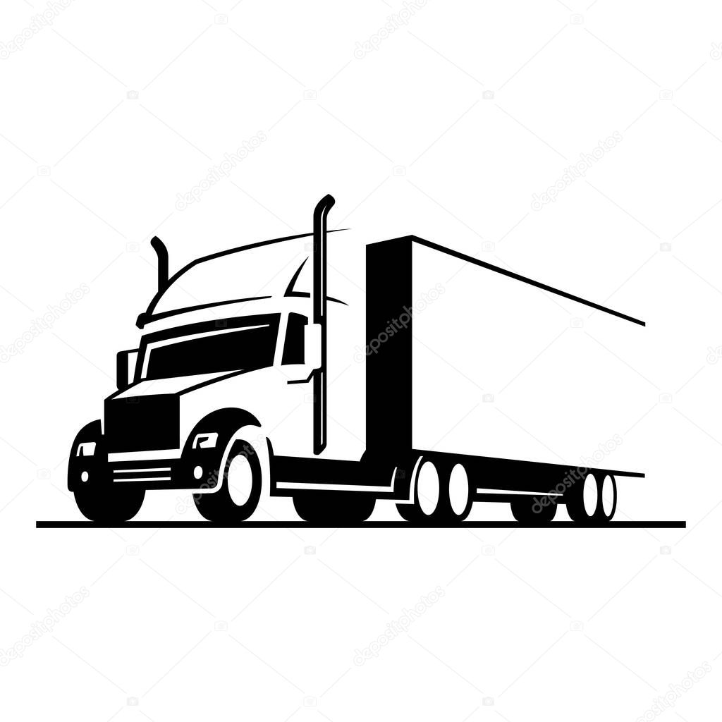 Delivery truck logo design template. Transportation vehicle emblem. Vector illustration.